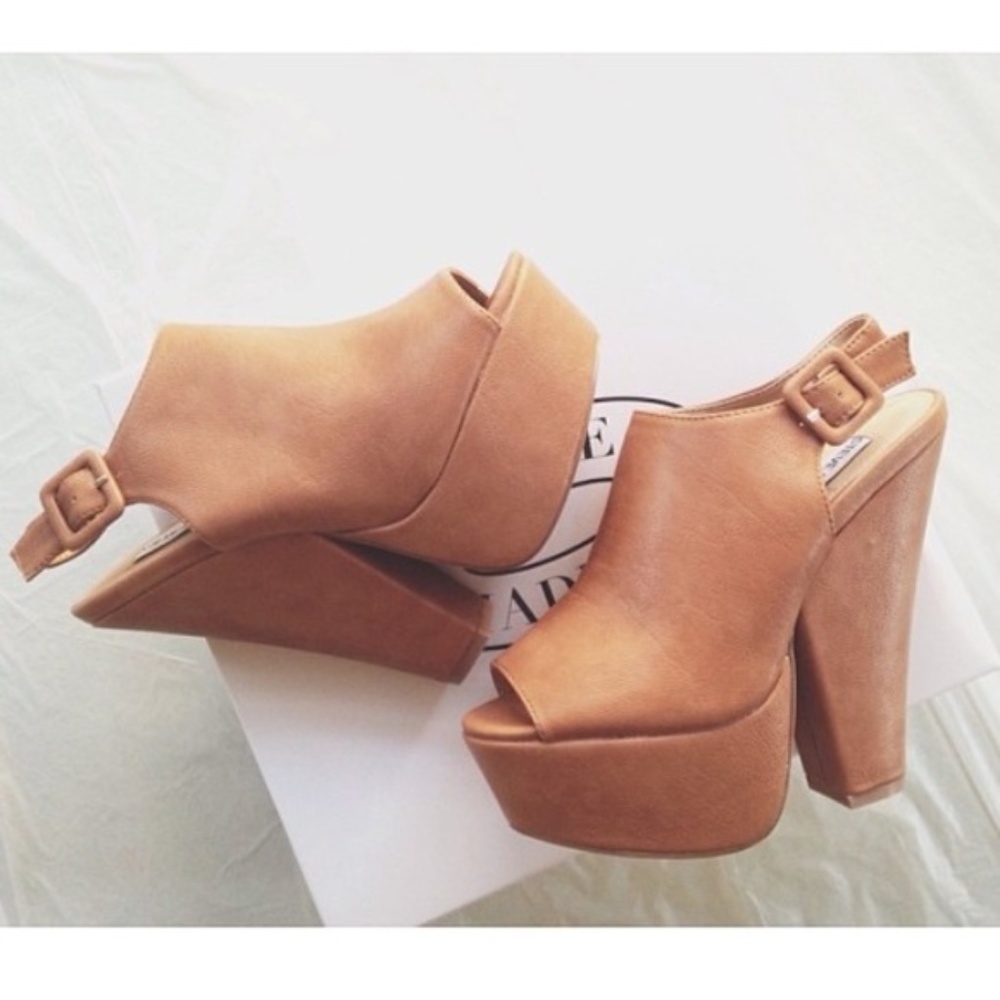 Steve Madden 'Gabby' Slingback Booties in Cognac